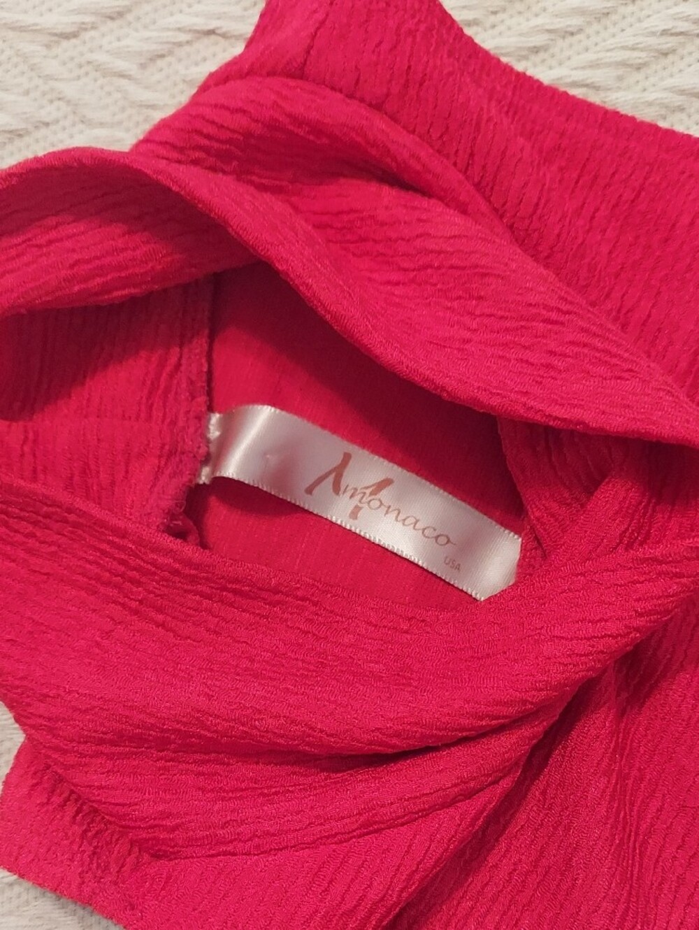 Monaco Red Sleeveless Turtleneck Crop Top Size S - Picture 2 of 5